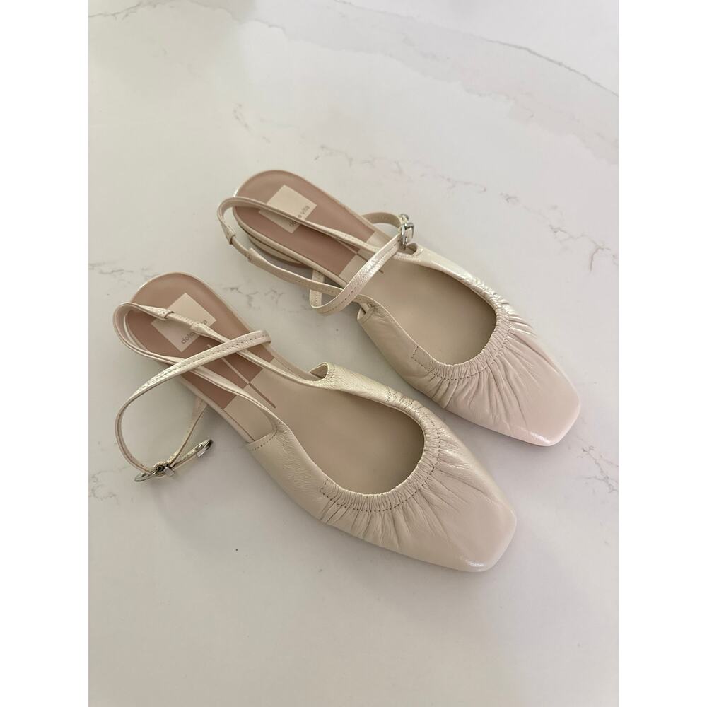 DOLCE VITA Rianne Slingback Flats in Ivory Crinkle Size 9.5 - Picture 3 of 6